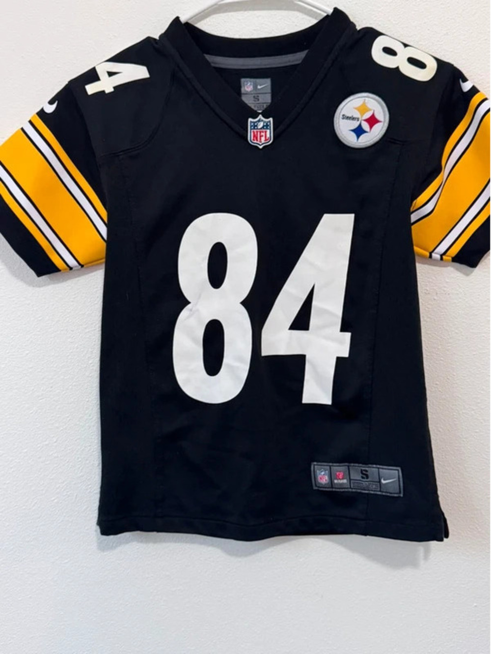 Nike Pittsburgh Steelers Antonio Brown #84 Youth Small On Field NFL Jersey Black
